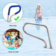 MSHOSAC Rustproof Non-Slip Pool Railing | Secure Grip with Clamp Set for Swimming Pools | Durable Stainless Steel Handrail