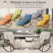 uhyOHF Rocking Chair Rocker Chair Living Room Lounge Chair with Storage Pocket, Arbon Steel Frame,Soft Cushion Bedroom Rocking Chair,Light Gray-One Size