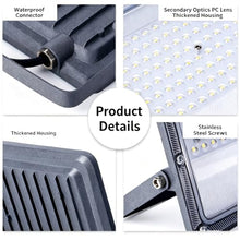 Hiiaodecor 4Pack 300W Flood Lights Outdoor 28500LM Bright LED Work Light Daylight White LED Flood Lighting IP66 Waterproof for Playground Yard Garage Stadium(Warm Light 3000K)