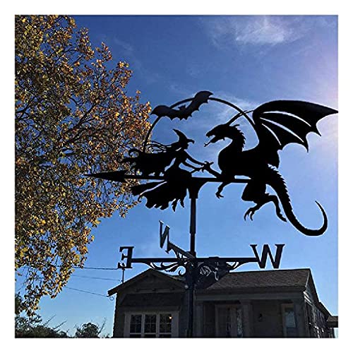 Roofs Weather Vane Dog Weathervane Steel Lawns Gardens Wind Vane Outdoor Backyards Ornament with Coatingtion B-32 35 9cm (32 * 35 * 9cm|b)