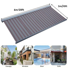 Patio Awning Retractable, Motorized Electric Sun Shade Awning with LED Light, Remote Control, Waterproof UV/Heat Resistant, Deck Canopy Balcony Sunsetter, Commercial Grade,20x10FT