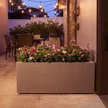 PolyStone Milan Modern Outdoor/Indoor Rectangular Trough Planter - 46" x 17" x 19" H - Lightweight Weather Resistant Stone-Look Resin Planter - Commercial & Residential - Gray Granite