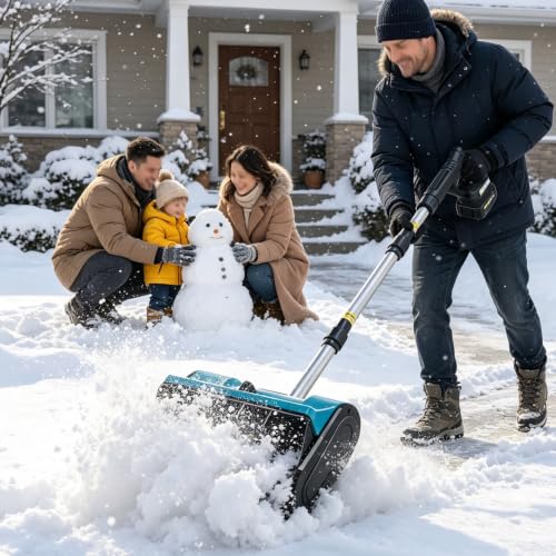 SEDAMORALLY Cordless Electric Snow Shovel, Built for Harsh Winter Conditions, Rugged Construction Won't Crack in Freezing Cold, High Safety Standards, Reliable for Family use 2Battery