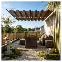 FENGZEQUAN Breathable Wave Awning，Retractable Pergola Shade Cover Wave Shade Sail Replacement Canopy with Hardware Sun Shade for Patio Porch Yard Garden Outdoor(W3.2*L14m/W10.50*L45.93ft)
