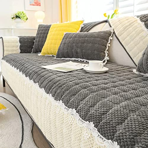VFIIIOLPAA Corduroy Sofa Cushion Four Seasons Universal Cushion Non-Slip Sofa Cover Cover Winter Cover Cloth (Color: D, Size: 220~250) (B 250~290cm)