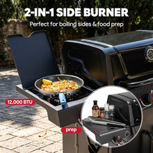 Feasto 4-Burner Propane Gas Grill w/Sear & Side Burner, Cabinet Storage