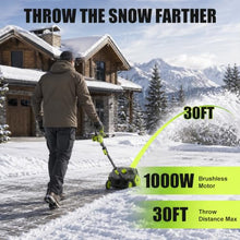 Litekon 40V Brushless Cordless Snow Shovel, 15-Inch Electric Snow Blower with 2X 4.0Ah Batteries & Charger, Battery-Powered Snow Removal with 30FT Throw Distance for Patio, Deck, Driveway,Green