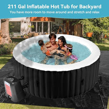 Glonerle 2-4 Person Inflatable Hot Tub, Round Portable Blow up Hot Tub, Leak-Proof PVC Outdoor Spa with 120 Air Jets, Insulated Cover & Heater Pump, 71” X 71” X 25”