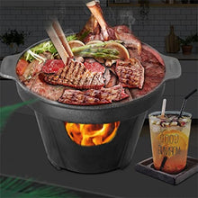 Small Barbecue Stove Korean-Style Household kitchen -Person Outdoor BBQ Smoke-Free Roasting Pot MeatTool(18cm)