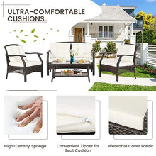 YWMLFZ 8 PCS Outdoor Rattan Conversation Set Patio Sofa W/Protective Cover