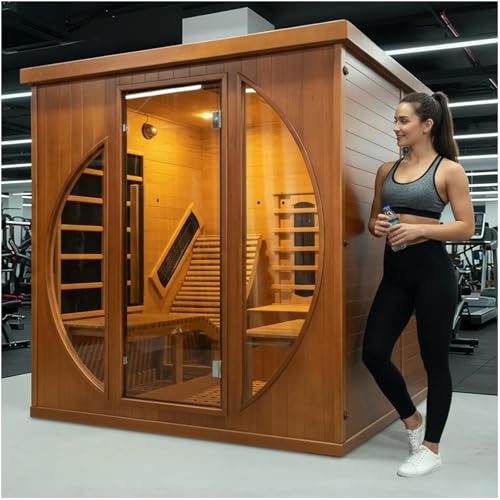 2 Person Indoor Infrared Red Cedar Wood Dry Sauna with Recliner, 3400W/220V