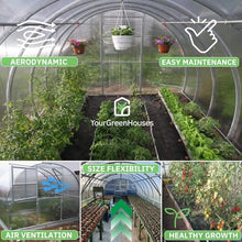 YourGreenHouses Polycarbonate Greenhouse Tunnel Clear 10x26 FT