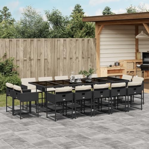 AMBERARD Patio Dining Set Set of 14 Black Furniture Set