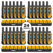 DEWALT DXFRS300 Heavy Duty Waterproof Walkie Talkies Black - 24 Pack with 4X Gang Chargers