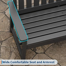 Takywep 52" Outdoor Bench Set of 2 for Patio, HDPE Weatherproof 2-Person Park Bench for Outside, Heavy Duty 600 Lbs Capacity, Poly Seating for Backyard, Porch, Garden, Dary Gray