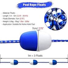 WLCGYD 3 6 9 12 18 29 30 39 Ft Pool Deep End Divider, Floating Pool Safety Rope with Hooks for Swimming Pools Divide, In-ground Pool Float Kit Rope Lanes(11m (36ft))