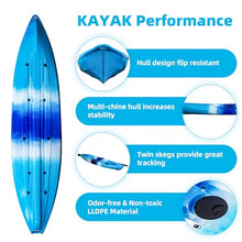 ProMaintain 12.4FT Sit-On-Top Fishing Kayak for 2 Adults Blue Camo