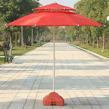 EUQKKWLOY 7.5Ft/9Ft Double Top Outdoor Patio Umbrella - UV & Water-Resistant Beach/Garden Parasol Round Market Umbrella with Base for Sun Protection & Poolside Relaxation