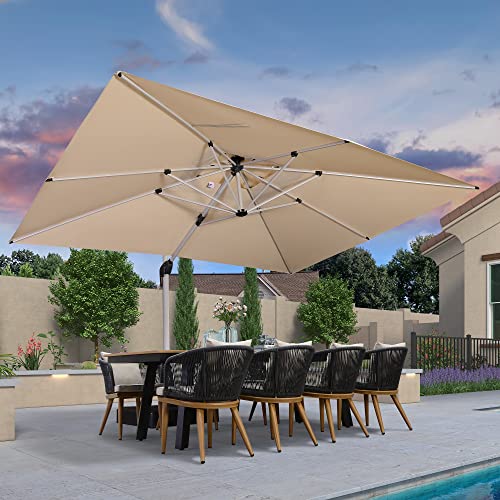 PURPLE LEAF 10' x 13' Heavy Duty Patio Umbrella Beige