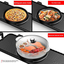 Electric Grill and Hot Pot, Multifunctional BBQ hot Pot Double Pot with 5 Temperature adjustments,Portable Home Electric Barbecue 2 in1 Outdoor Teppanyaki Grill/Shabu Pot,96 * 31cm