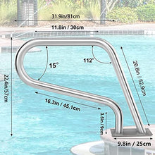 Swimming Pool Hand Rail Height 31.9x22.4Inch with Installation Kit Handrails Cover- Easy Mount Non-Slip Pool Safety Products Hand Grab Rail