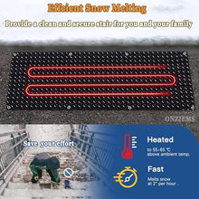 Heated snow melting mat, outdoor stair anti-slip winter de-icing and ice melting product, winter snow and ice melting mat 2 inches/hour fast melting, suitable for winter outdoor stair doorway(5 Pcs,25