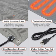 RHS Electric Heated Snow Melting Mat, 30 in x 4 ft Non-Slip Outdoor Walkway