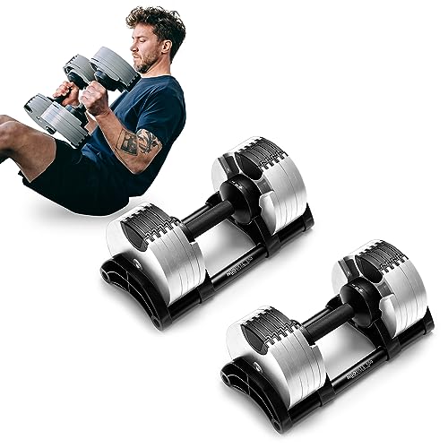 Bells of Steel Adjustable Dumbbells Set 5-50lb Ash