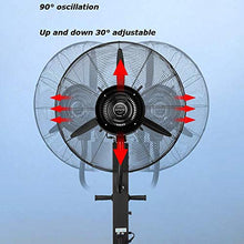 CUTPOIY 26-Inch Cooling Misting Fan, 1000 Sq Ft Cooling, 3 Speeds, 41L Tank, Oscillation, 260W for Outdoor Use