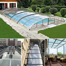 Polycarbonate Sheets All-Weather Outdoor Greenhouse Covering, Plastic Roofing Sheets Rainproof Insulation Protection(1.56x1125m)
