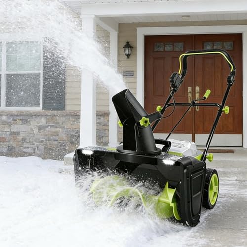 Cordless Snow Thrower, Electric Snow Shovel with 3500W Motor, Clears A 20-Inch Path and 10-Inch Depth, Ideal for Handling Heavy Snow On Residential Driveways and Lots