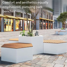 kP8Jn2JgH ﻿Garden Bed Flower Trough Combination with 3 Rest Benches Outdoor Bowl Planter(XS)