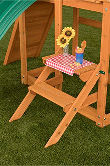 CREATIVE CEDAR DESIGNS Sky View Cedar Backyard Playset with Green Slide