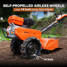 NOVUS Dual Direction Rear Tine Tiller, 212CC 4 Cycle Gas Engine, Independent Control Panel, Counter-Rotating Tines, Instant Reverse Power Tiller, 17 Inch Gas Tiller for Home Gardens and Farms