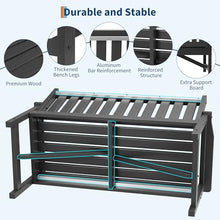 Garvee 2-Person Outdoor Benches Set of 2, HDPE Patio Slatted Bench, All-Weather Durable Garden Bench for Backyard, Porch, Lawn, and Poolside, 2 Pack, Grey