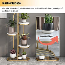 ZOCWJK Plant stand4 Tier Plant Stand Floor Standing 7 Flower Pots Metal Plant Storage Holder for Living Room Garden Corner Space Saving,Gold
