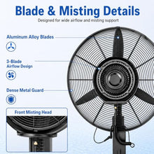 WAMJ AQDY Outdoor Misting Fan with 12 Gal Water Tank and Pump