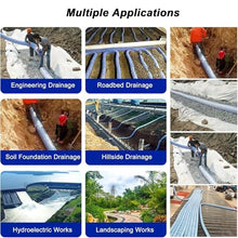 Corrugated French Drain Pipe 1 10 20 30 40 50 60 70 80 100m Long, Outdoor Soft Infiltration Drainage Pipes for Yard/Houseside/Garden/Lawn/Patio/Landscape, Underground Drain Tube, Easy Connect(Long 100