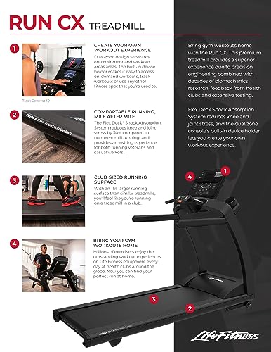 Life Fitness Run CX Treadmill with Track 2.0 Console Black