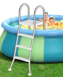 errzom Above Ground Pool Access Stairs, 4 Step Stainless Steel Pool Ladder, Heavy Duty Anti-Slip Steps, Double Side Safety Design, 550lb Load, Fit 53 inch Indoor Outdoor Above Pool