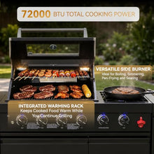 85" Modular Outdoor Kitchen Island,4-Burner 72,000 BTU Stainless Steel Propane Grill with Side Burner,Infrared Burner,Sink,Storage Cabinets,and Granite Countertop.Gas Grill for Backyard & Patio BBQ.