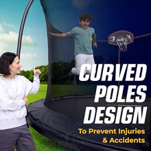 Campior 14ft Pumpkin Trampoline with Basketball Hoop Black
