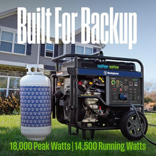Westinghouse 18000 Peak Watt Dual Fuel Home Backup Portable Generator, Remote Electric Start, Transfer Switch Ready, Gas & Propane Powered, CO Sensor