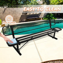 Vraxelor Heavy-Duty Outdoor Metal Bench with Expanded Metal,Outdoor Bench with Backrest for Weatherproof,Outdoor Bench Thermoplastic Coated for Shopping Malls, Stores, Parks, Patios, Decks