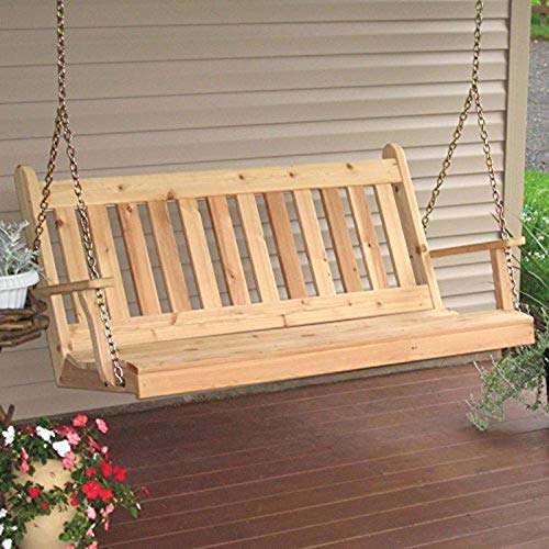 A & L Furniture Traditional English Swing, Natural Stain