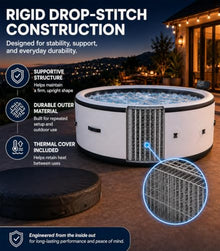 ZHIGUANYUN 4-6 Person Round Inflatable Hot Tub