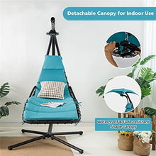 TEOYETTSF Suspension Bent Steel Chair Recliner Swing Removable Canopy and Overhead Light