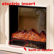 oaxroe Bedroom Fireplace Wood Fireplace Living Room Decorating Warming Fireplace Mantel Electric Insert Firebox LED Optical Artificial Flame Fireplace Heater(White,with Heater)