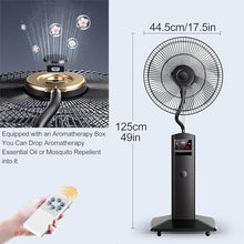 WNGJZZYC 17in/20in Misting Fans for Outside, 3 Levels of Wind Speed Adjustable 90° Swing, with Spray Function Fans That Blow Cold Air Pedestal, for Backyards(Black,44.5cm/17.5in)
