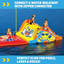 WOW Sports Giant Inflatable Floating Water Slide - 2 Lanes - 9 ft - Hi-Vis Graphics - Kids & Adults